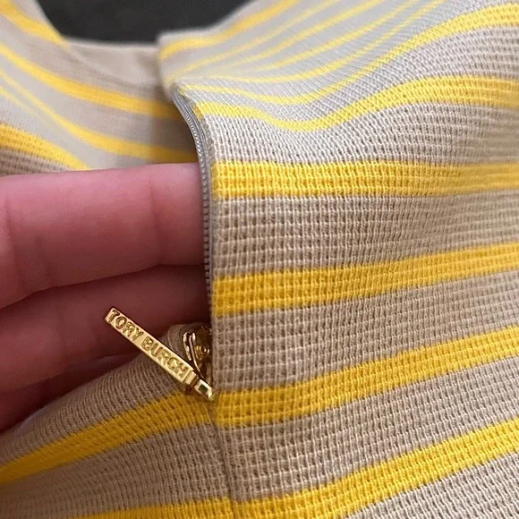Tory Burch grey and marigold striped blouse - Picture 4 of 16